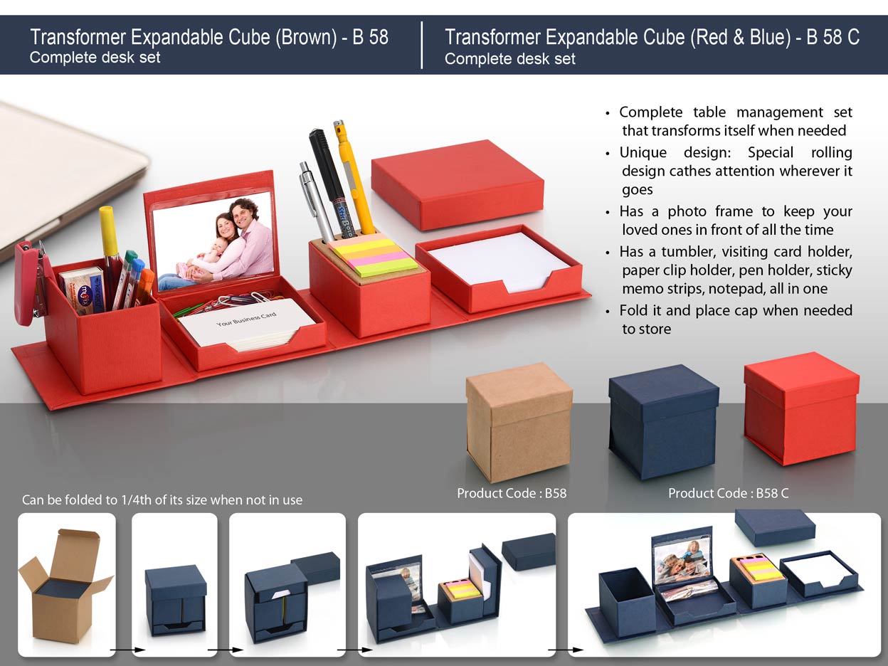 B58c - Transformer expandable cube: complete desk set