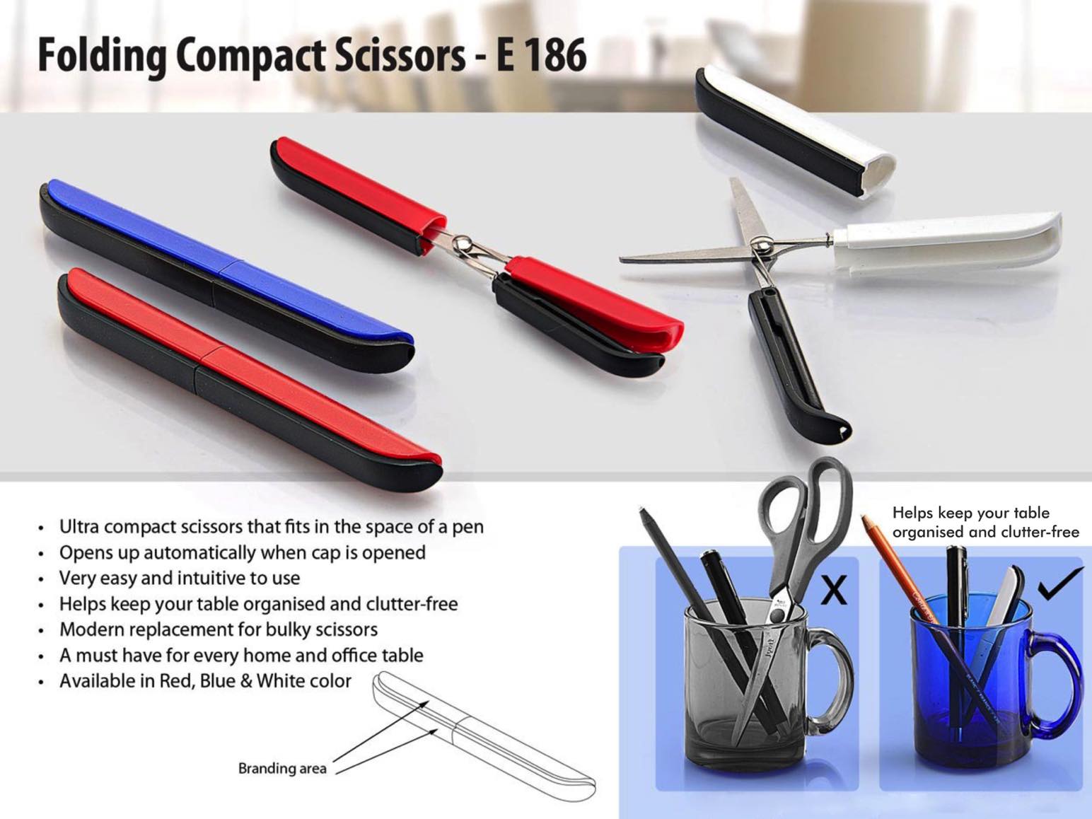 E186 - Folding Compact Scissors