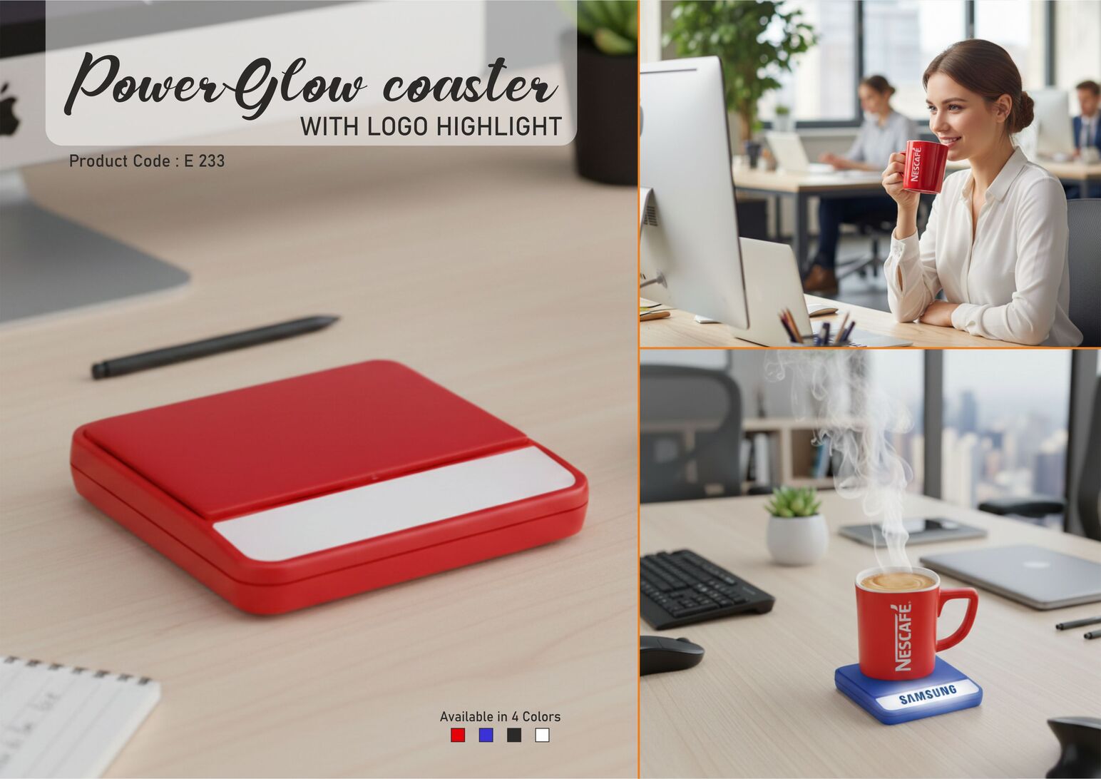 E233 - Power Glow coaster with logo highlight (batteries included)